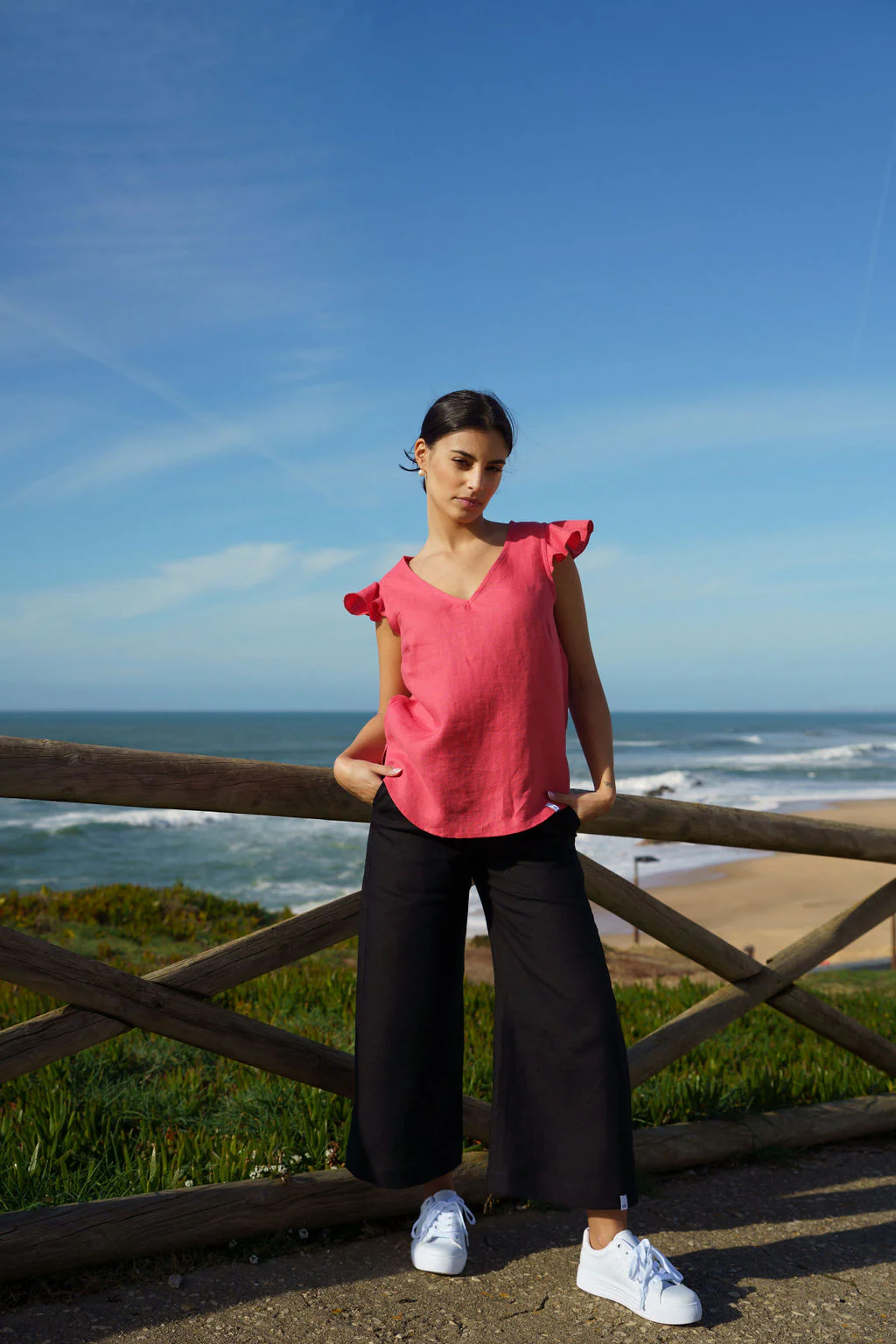Culottes Linen, Black - Image 2