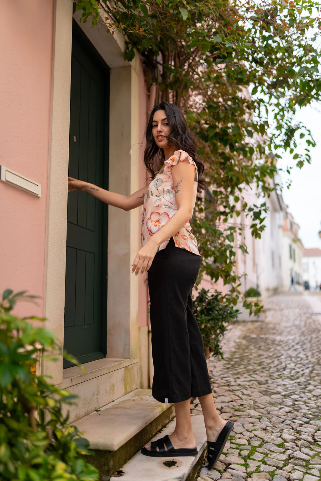 Culottes Linen, Black - Image 3