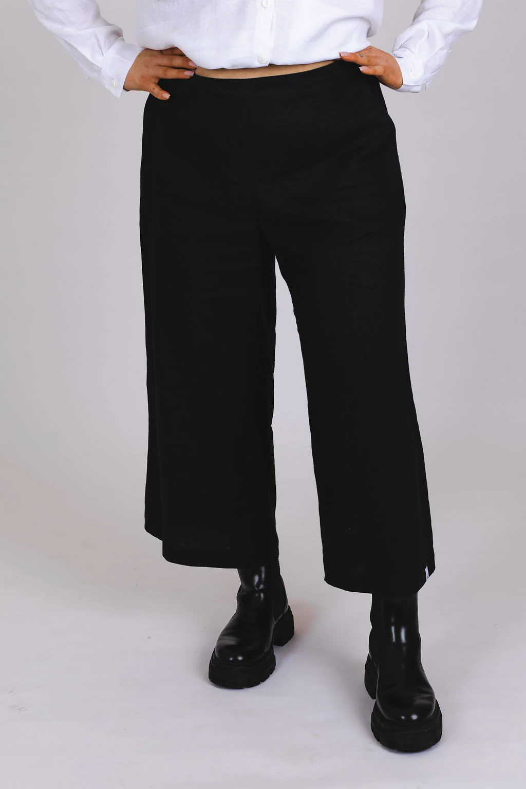 Culottes Linen, Black - Image 5