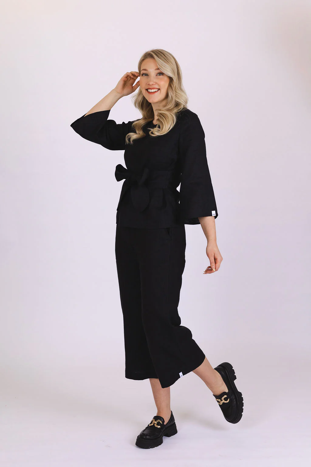 Culottes Linen, Black - Image 7