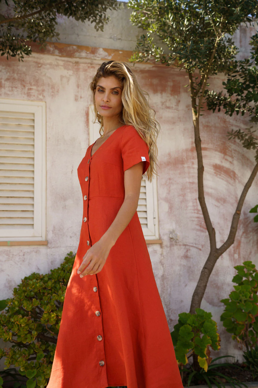 Penelope Dress, Burnt Orange - Image 2