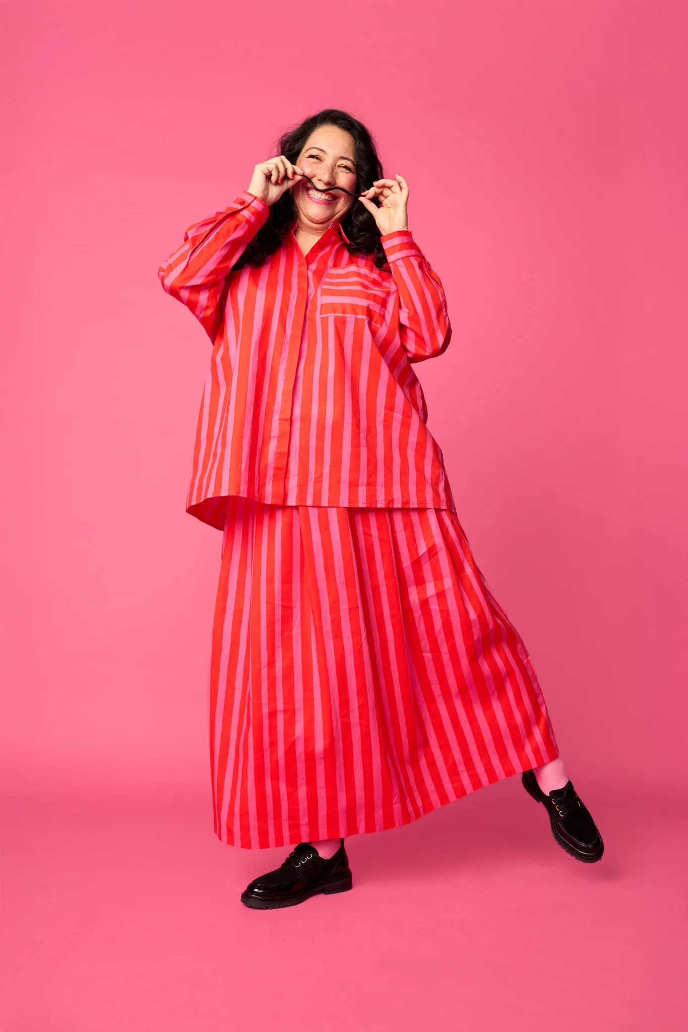 Pleated Skirt, Paris Stripe