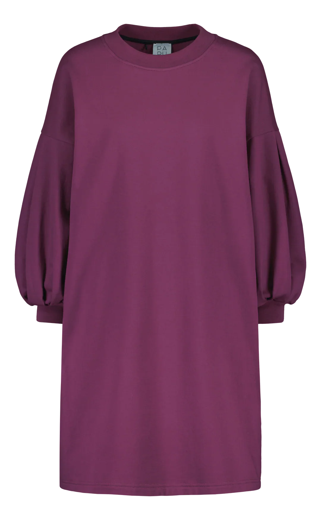 Puff Sleeve Dress, Grape Purple - Image 3