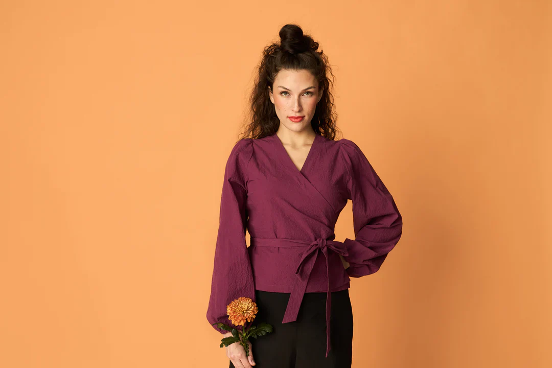 Puff Wrap Shirt, Grape Purple - Image 2