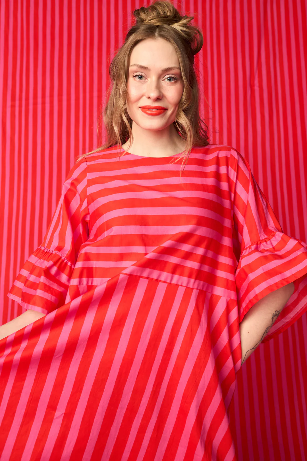 Twist Dress, Paris Stripe - Image 3