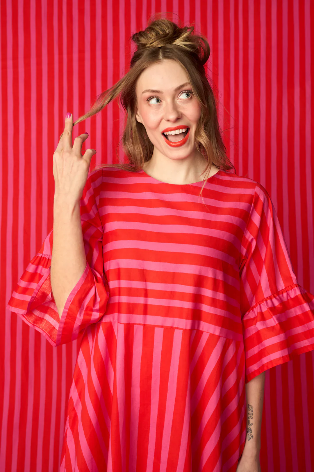 Twist Dress, Paris Stripe - Image 4